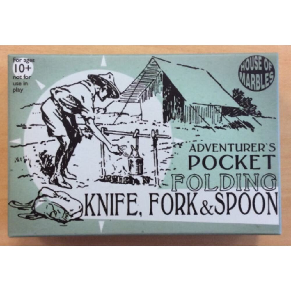 House of Marbles Adventurer's Pocket Folding Fork, Knife & Spoon Set NWT